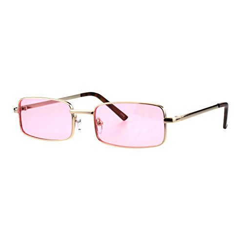 PASTL Perfect Rectangular Sunglasses Unisex Fashion Metal Frame Color Lens UV 400