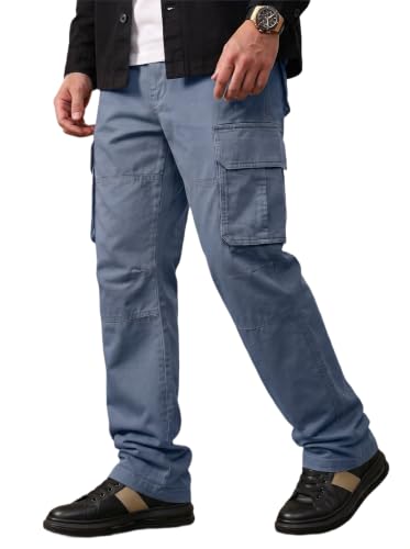 Image of Amazon Brand - INKAST Men Multi-Pocket Cargo Pants Casual Fit Trousers Stylish Cargo Trousers