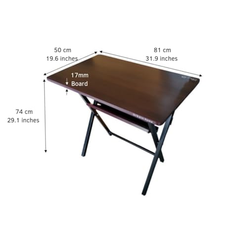 Urbain Home Quebec Foldable Study Table with Bookshelf, Computer Table for Home & Office, Heavy Duty Foldable Work from Home Desk (Dark Rosewood) - Image 2