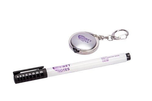 Simba Secret Notes Stift + UV-Leuchte – Geheimstift mit unsichtbarer Tinte & UV-Licht, zum Schreiben und Entschlüsseln geheimer Botschaften, Kreativspielzeug für Kinder ab 3 Jahren