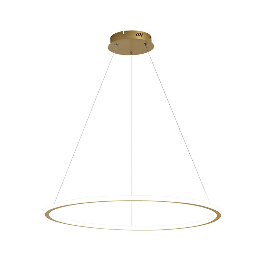 Lámpara colgante de aluminio con aro LED y luz blanca para comedor y salón