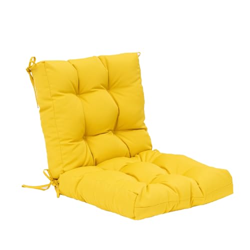 QILLOWAY Outdoor Chair Cushion for Patio Furniture Waterproof Patio Cushions with Ties Fade Resistant Replacement Pads for Outdoor Rocking Chairs Yellow