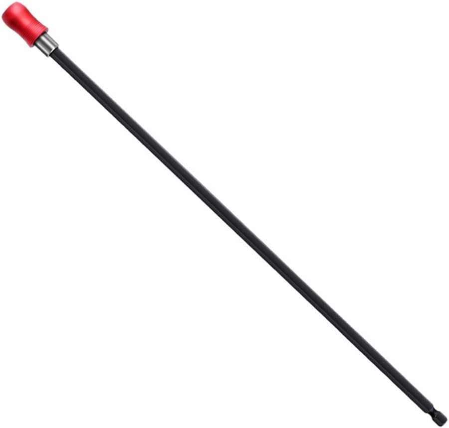 Magnetic Bit Holder Extension 6.35mm Quick Change Screwdriver Tip Holder Drill Pneumatic Batch Long Handle Red 400mm(350mm)