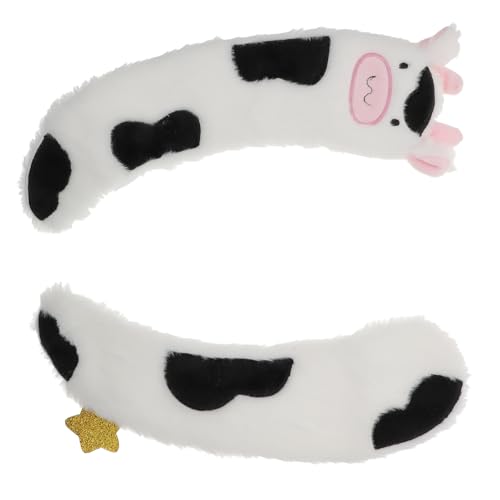 Ciieeo 1 Pair of Toilet Seat Covers Plush Pads for Winter Cartoon Appearance Comfortable Non-Slip Sturdy Washable Black