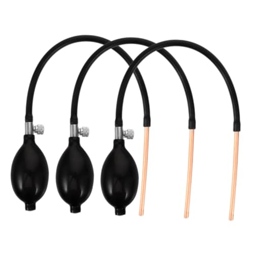 BRIGHTFUFU 3pcs Manual Sugar Blowing Pump Kit with Extended Copper Tube Versatile Sugar Art Decorating Tool for Fondant and Cookie Decoration Beginner Friendly Air Blower for Creative