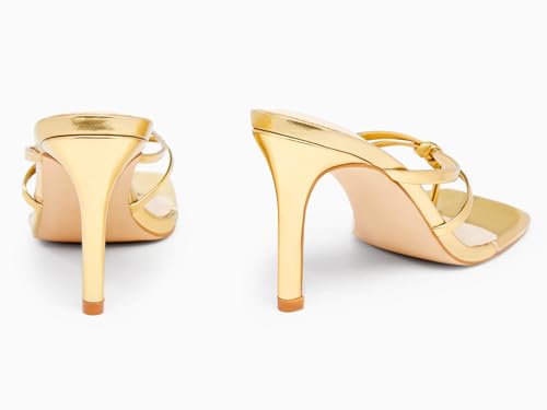 Coutgo Womens Strappy Heeded Sandals Square Toe Flip Flops Fashion Stiletto Thong Slip On Sandals4