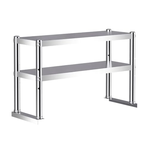 Estante superior de acero inoxidable de 2/3 niveles, estante de almacenamiento ajustable en altura para restaurante, almacén, bar, cocina, restaurante, mesa de trabajo de preparación comercial