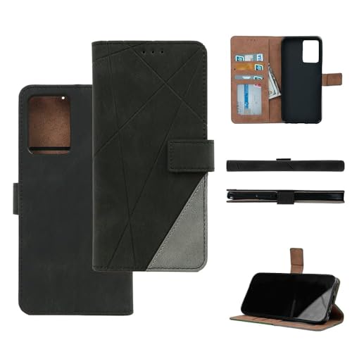 Image of amazon basics Redmi Note 15 5G Flip Cover | Card Pockets Wallet & Stand | Flip Cover for Redmi Note 15 5G (Black with Grey)