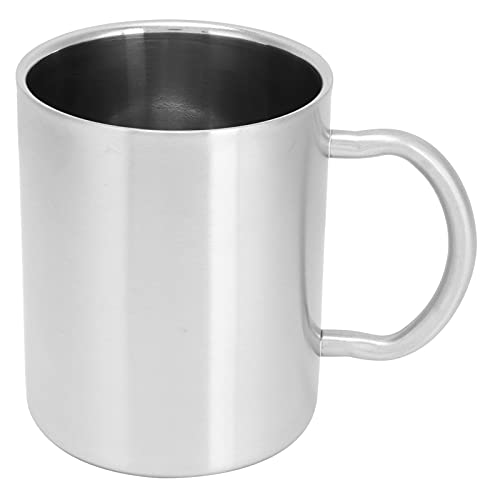 MISNODE Double Layer Beer Mug Cocktail Mug with Handle, Large Drinking Cup for Tea Coffee Beer, Stainless Steel Coffee Mug for Home Bar Office(Large)