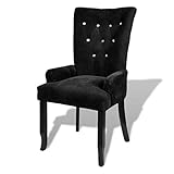 Sitztiefe: 44 cm vidaXL Sessel mit Holzrahmen Samt-Schwarz Esszimmerstuhl Polsterstuhl Stuhl