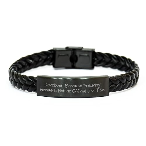 Developer Gifts from Friends - Funny Braided Leather Bracelet for Christmas