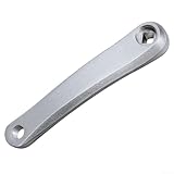 Manivela izquierda de aleación de aluminio de 170 mm de largo diseñada para adaptarse a varios modelos de bicicleta con agujeros de precisión (rombo plateado)