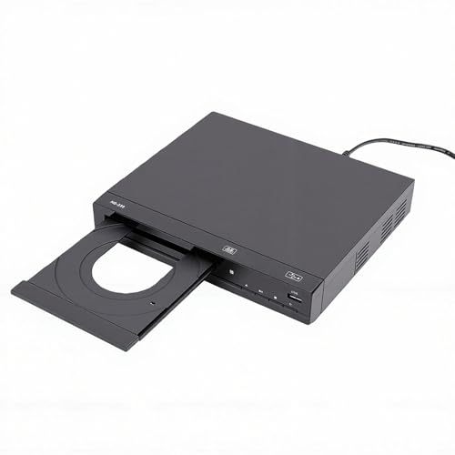 VELATEMOR Reproductor de DVD Multiregión con Mejora de 1080P, Reproductor de Discos de Karaoke USB con Entrada de Micrófono, Salida y AV para Cine en Casa, CD/DVD/USB (Enchufe de la UE)
