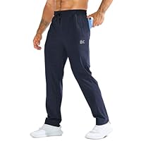 ZENWILL LightArmor Pantalones Deportivos Running Hombre Jogger Gimnasio Cremallera Bolsillo Elasticos Pantalon Chandal Largo(Azul Marino,L)