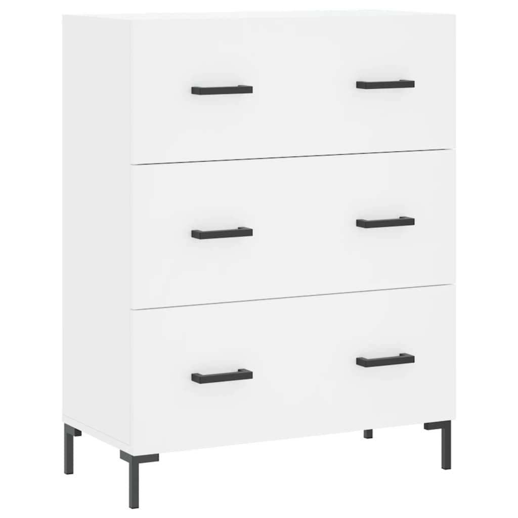 Wysoki kredens biała sklejka wysoka kredens z drzwiami i metalową konstrukcją do organizacji domu 69,5x34x180 cm