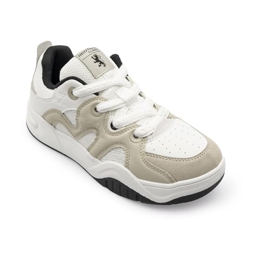 Image of Red Tape Women's Sneakers White Mesh Pu Round Toe Lace-Up Easy Movement