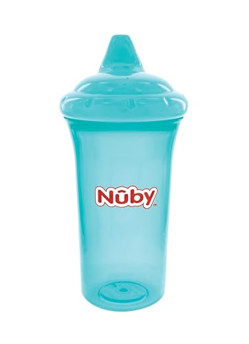 Nuby No Spill Cup With Reversible Valve, 9 Ounce, Aqua
