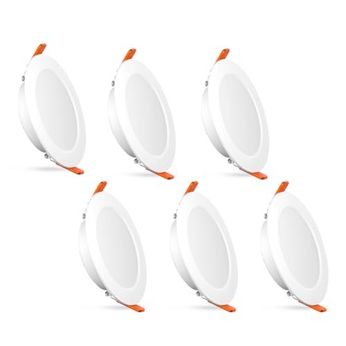 Image of paul russells Bathroom Spot Lights Ceiling, 6W LED Round Panels 3 CCT Light, 600LM, 3000K,4000K,6500K, Led Downlights spotlights for Ceiling, Panel Lighting (Non-Dimmable), 6 Pack