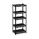 Relaxdays Schwerlastregal, HxBxT 150x60x40 cm, 1250 kg, 5 Ebenen, Stahl, Lagerregal Keller, Garage, zum Stecken, schwarz