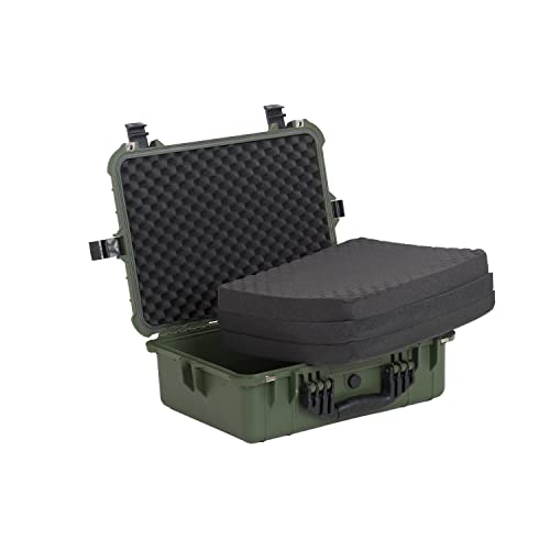 Image of MEIJIA All Weather IP67 Waterproof Hard Camera Case,Hard Protective Case,Hard Case with Customizable Foam,Fit Use of Drones,Camera,Equipments,Pistols(Green,19.78x15.77x7.41inches)