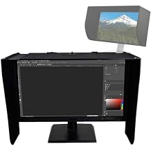 Anti-Reflective Computer Monitor Hood, Foldable Desktop Computer Monitor Sun Visor, Protect Eyesight, Protect Privacy, Bandage On The Back More Secure Installation, for Computer Work