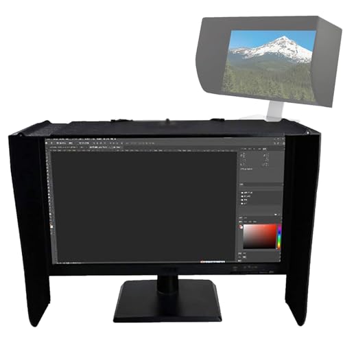 Anti-Reflective Computer Monitor Hood, Foldable Desktop Computer Monitor Sun Visor, Protect Eyesight, Protect Privacy, Bandage On The Back More Secure Installation, for Computer Work