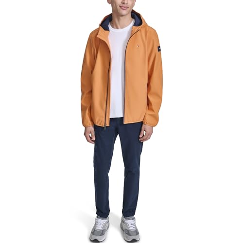 Image of Tommy Hilfiger Men's Lightweight Water Resistant Breathable Hooded Performance Softshell Jacket