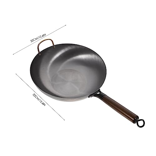 Wok de hierro tradicional sin recubrimiento para cocina a gas miniatura 7