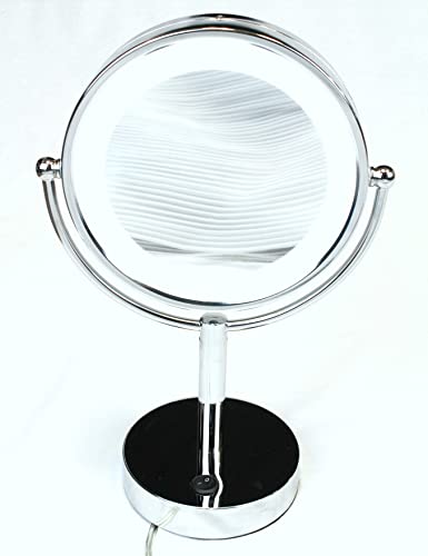Espejo de Maquillaje LED Doble Cara con Base Cromada miniatura 2