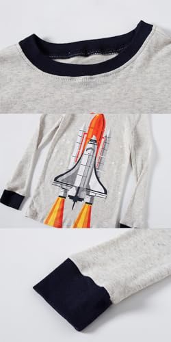 Image of Little bety Cotton 4 Piece Pajamas Boys Long Sleeve Sets Toddler Boys Pjs Kids Sleepwear Sets