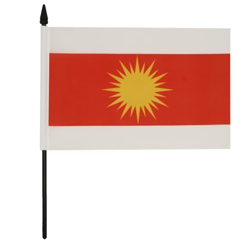 AZ FLAG - Tischflagge Jesiden Yazidism Neu - 21x14 cm - Yeziden Kurdisch Eziden Tischfahne 14 x 21 cm - Flaggen