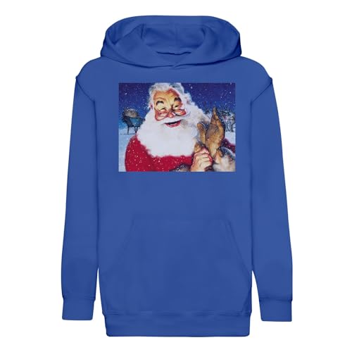 Sweat à capuche enfant Père Noël vintage en peinture rétro