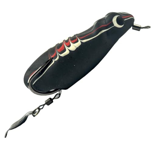 Sultan Hand-Made Black Frog Lure 6cm 10g-13g– Weedless Topwater Bait for Snakehead & Murrel - Realistic Soft-Body Floating Natural Rubber Fishing Lure - Image 2