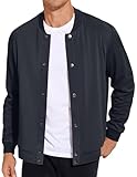 COOFANDY Men's Bomber Jacket Sock Hop Windbreak 80s Button Blank Football Jacket