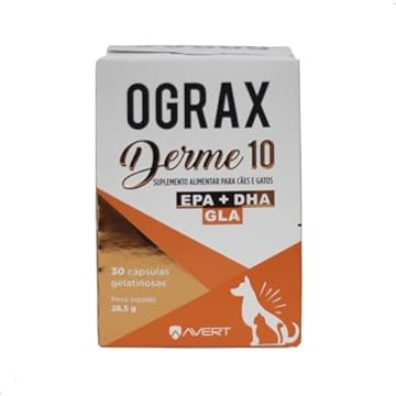Avert Ograx Derme 10 - Suplemento P/Cães E Gatos - 30 Cáps.