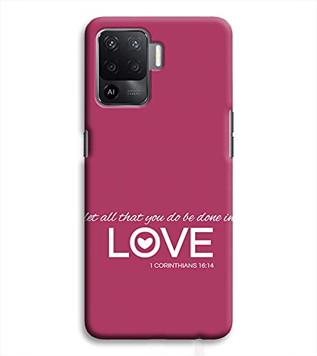 PRINT VISA Let All That You Do Be Done in Love Corinthians Mobile Cover Designer Printed Hard Back Case for Oppo F19 Pro - Multicolor