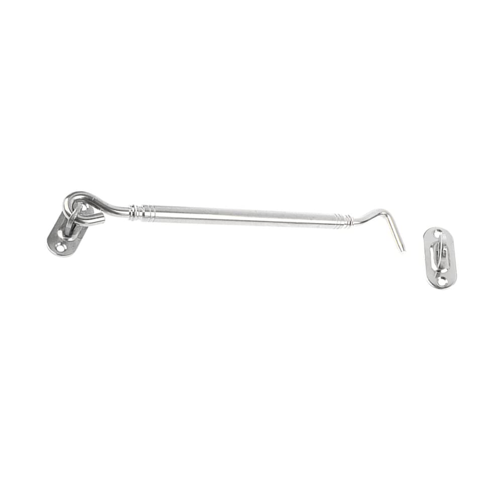 Hook and Eye Latch, Duty Cabin Stainless Steel Hook and Eye Latch Lock for Shed Silver Black 6-8 inch(OneColor,6 Inch)
