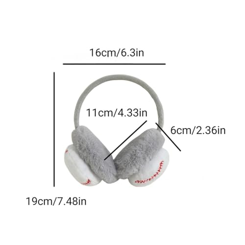 Image of JIAHG Boys Girls Cute Cartoon Football Winter Warm Earmuffs Soft Faux Fur Ear Warmers Kids Outdoor Thermal Plush Ear Muffs