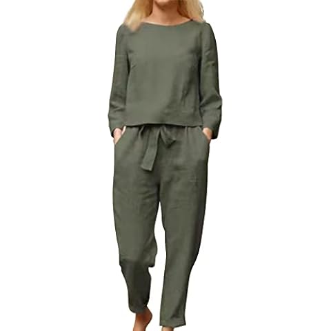 Tiukalh Chandal Completo Mujer Conjunto Barato Deportivo 2 PiezasTraje de algodón y cáñamo Cover