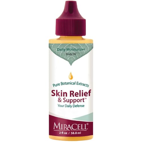 Miracell Skin Relief & Support Oil | Natural Moisturizer for Dry, Sensitive, or Irritated Skin | Soothes Cuts, Scrapes, Bug Bites, Sunburn, Chafing, Rough Hands, Cracked Cuticles & Windburn | 2 oz