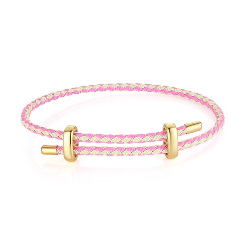 Adjustable Steel Wire Bracelet With Titanium Buckle For Valentine'S Day Lucky Jewelry, A Fashionable Gift For Men, Women, Couples, And Friends (Pink)