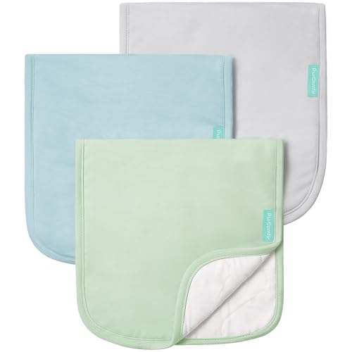 Supersoft Burp Cloths, Premium Bamboo Viscose Baby Burp Cloths, Absorbent & Skin-Friendly, Large 21” x 10”, Unisex Baby Essentials for Feeding, Spit-Up, 3-Pack