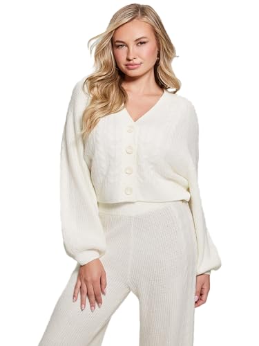 GUESS Women's Long Sleeve Cable Rylie Cardigan