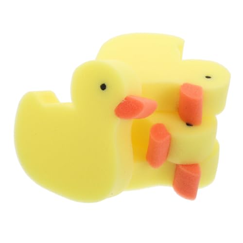 Vaguelly Esponja De Baño De Pato Bonito para Niños Depuradores Corporales Suaves para Niños Pequeños Exfoliación De La Piel Esponjas Divertidas con Forma De Animal 4 Uds