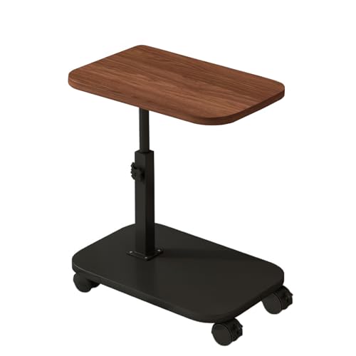 La Mejor Recopilación de Mesa de Servicio para Cama Top 10. 41 Mesa Auxiliar Portátil en Forma de C, Con ruedas, Mesita de Noche Giratoria, Altura Ajustable de 50 a 85,5 cm, Color Nogal Sencillo, Adecuada para Sofás y Camas u Otros Espacios...