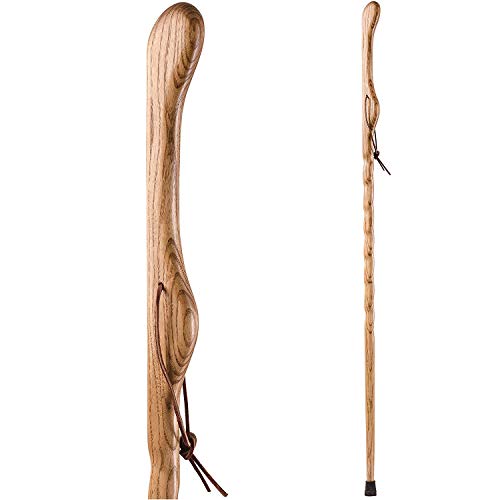 Brazos Trekking Pole Hiking Stick for Men and Women Handcrafted of Lightweight Wood and made in the USA, Tan Oak, 48 Inches