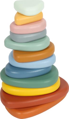 small Foot Montessori Balanciersteine aus FSC 100%-zertifiziertem Holz 12 Stapelsteine Lernspielzeug zur Förderung von Motorik Balance & Achtsamkeit ab 1 Jahr 12759