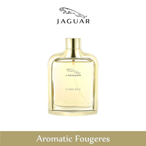 Image of Jaguar Classic Gold Eau de Toilette for Men | Long Lasting Fresh Aromatic Fougere Fragrance| Apple, Lime, Bergamot, Orange Blossom, Teak Wood, Patchouli, Vanilla & Musk | Designer Men's Perfume | Daily Wear Fragrance Gift for Him | 100ml