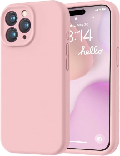 Image of LOVE 3000 Designed for iPhone 15 Pro Case, Premium Silicone with [Soft Anti-Scratch Microfiber Lining] Shockproof Protective Phone Case for Men Women Girls 6.1 inch, Pink Sand