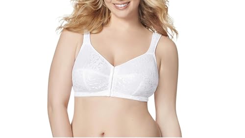 JUST MY SIZE Womens Easy on Front Close Wirefree Mj1107 Bras, White, 50D US